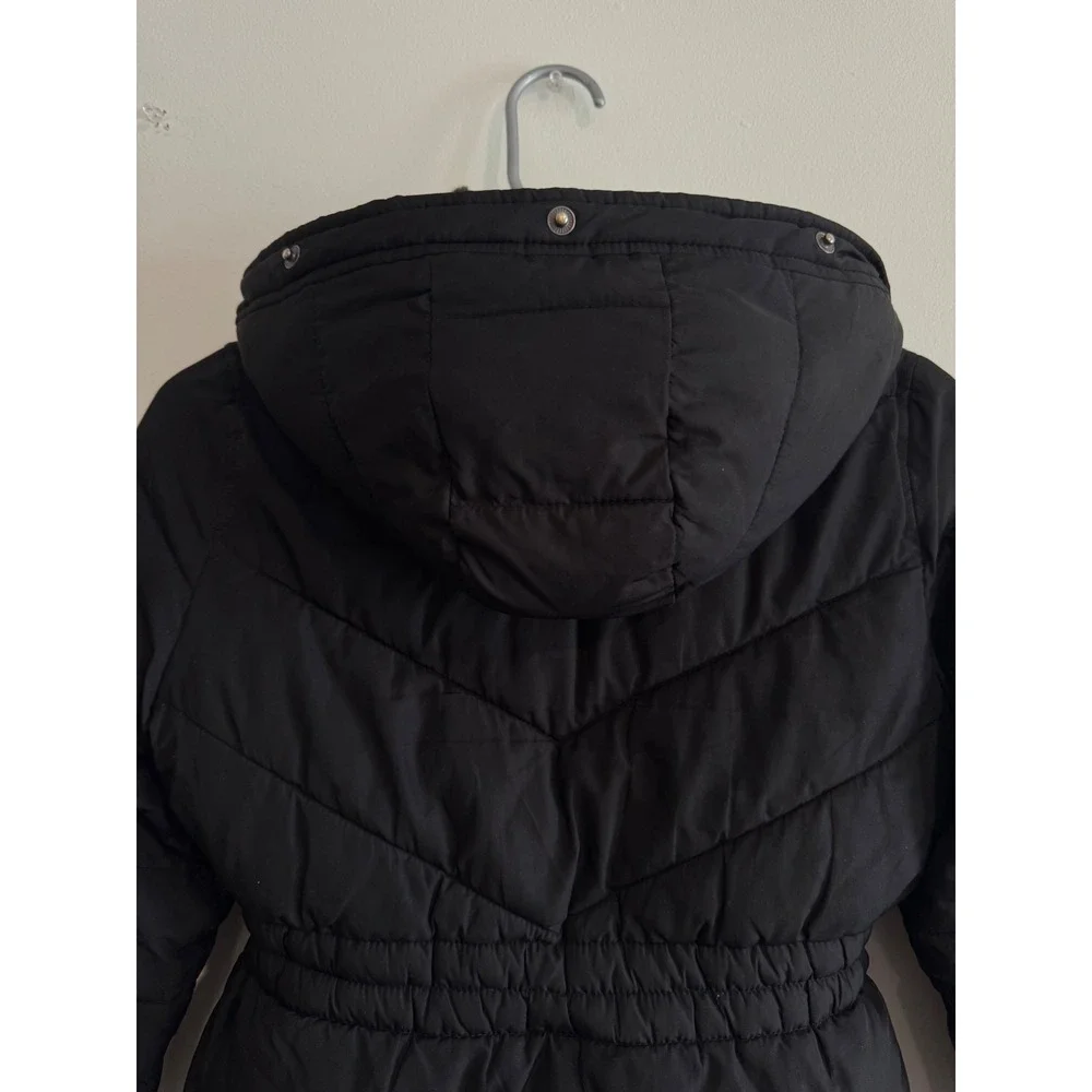 Abercrombie & Fitch A&F Ultra Puffer Jacket Girls 7/8 Black Lined Parka Coat